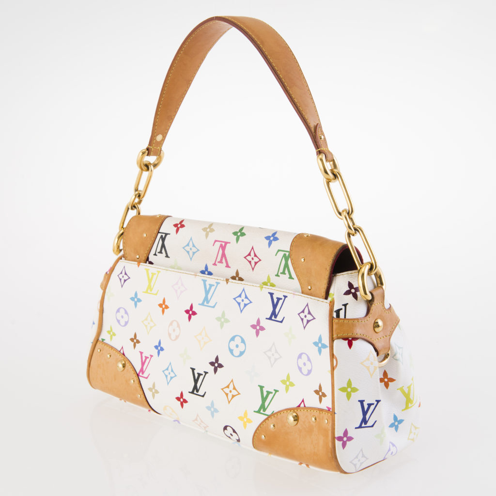 Louis Vuitton Takashi Murakami White Multicolor Beverly MM Handbag