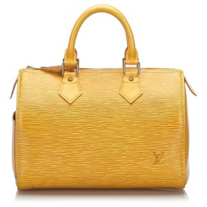 LOUIS VUITTON Epi Dauphine PM Cosmetic Pouch Yellow M48449 LV Auth