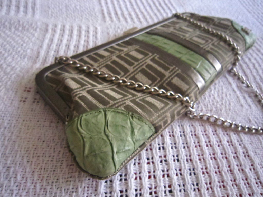 "JLO" Jennifer Lopez Green Clutch