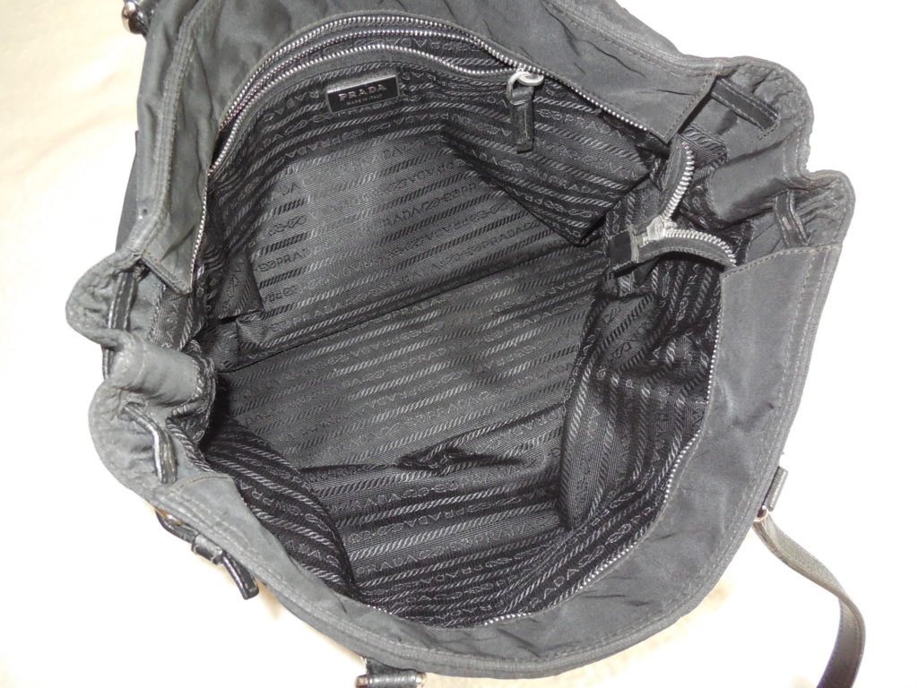 Prada Black Nylon & Leather Tote