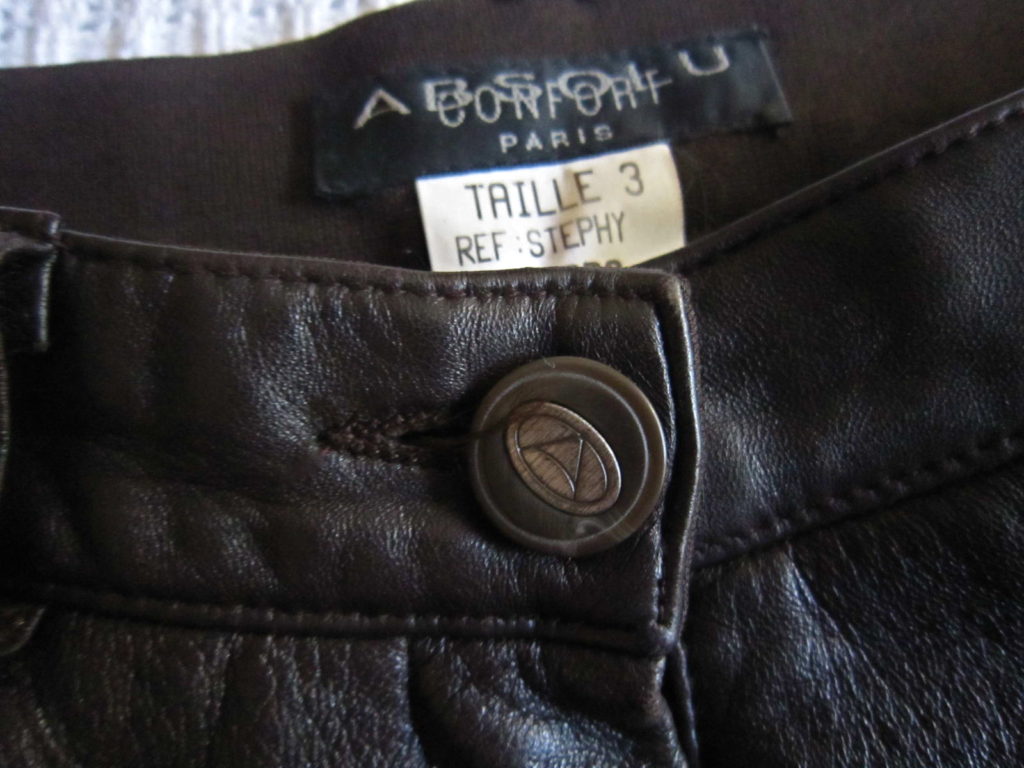 Absolu Brown Leather Pants / Medium