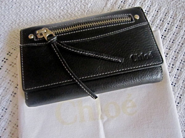 Chloe Black Leather Zip Wallet