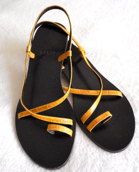 Bally Yellow Leather Strappy Sandals