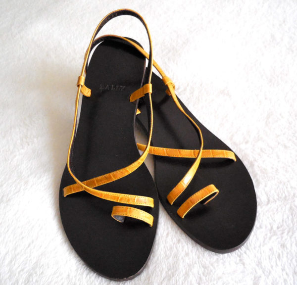 Bally Yellow Leather Strappy Sandals