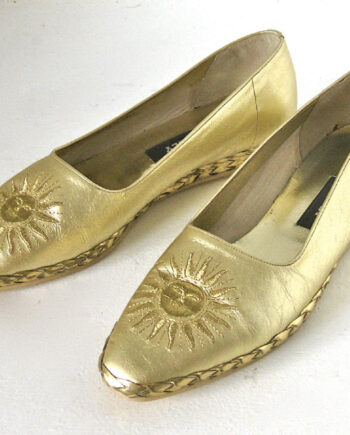 Bally "Starry" Women's Laminated Gold Leather Flats