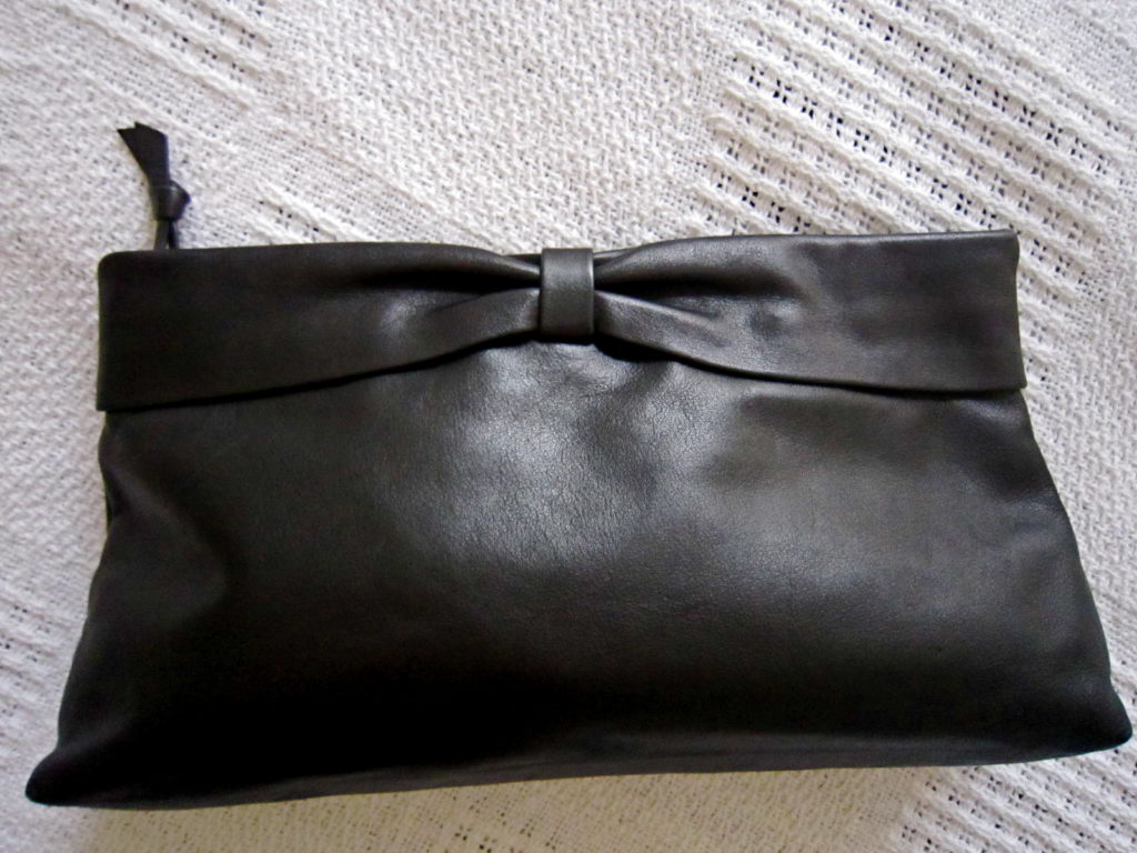 Black Leather Accessories Pouch