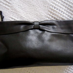 Black Leather Accessories Pouch