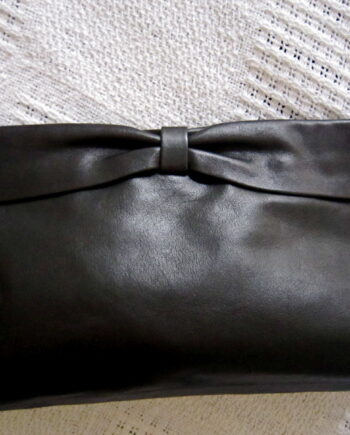 Black Leather Accessories Pouch