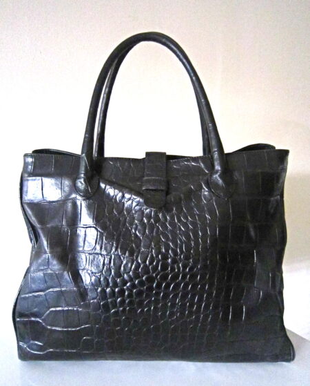 Browns Couture Black Croc Leather Tote