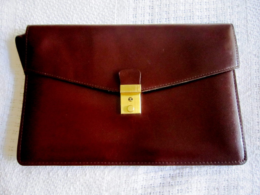 Burgundy Leather Wristlet