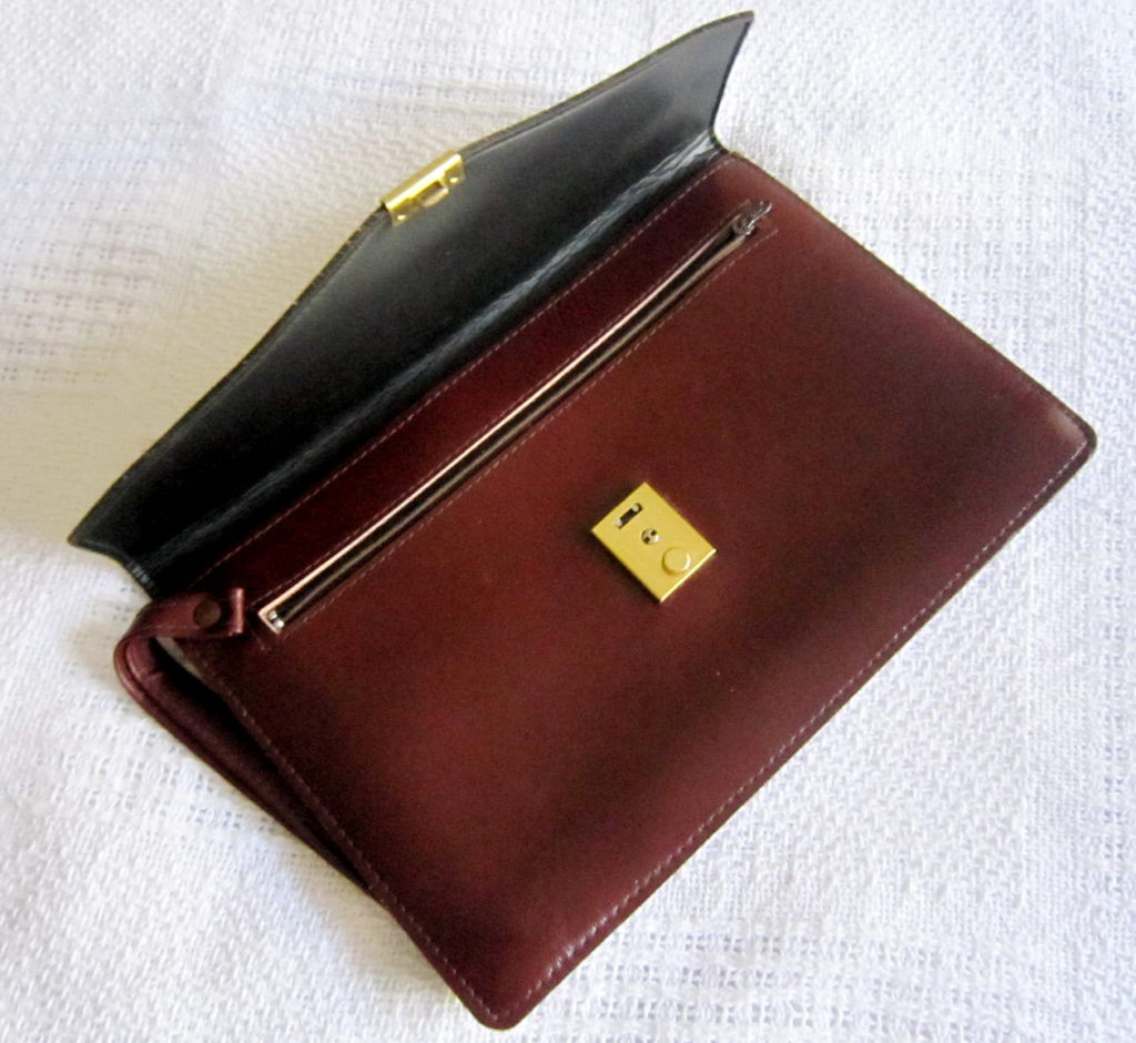 Burgundy Leather Wristlet