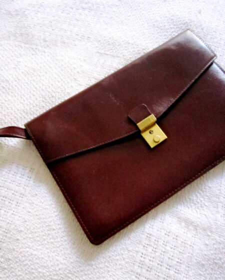 Burgundy Leather Wristlet