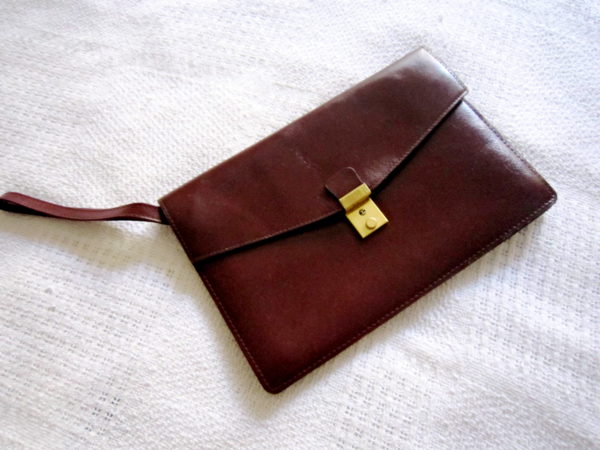 Burgundy Leather Wristlet