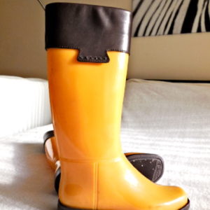 Celine Yellow Rubber Rain Boots