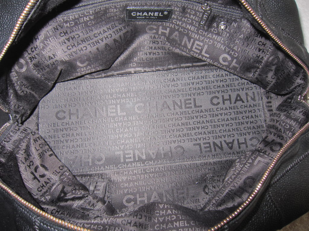 Chanel Black Caviar Leather East West Satchel Bag