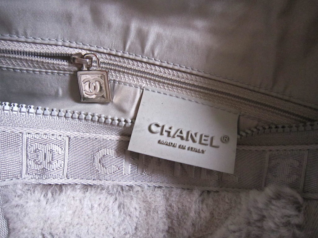 Chanel Limited Edition Sports Line Grey Lapin Fur Duffel Papillon Bag