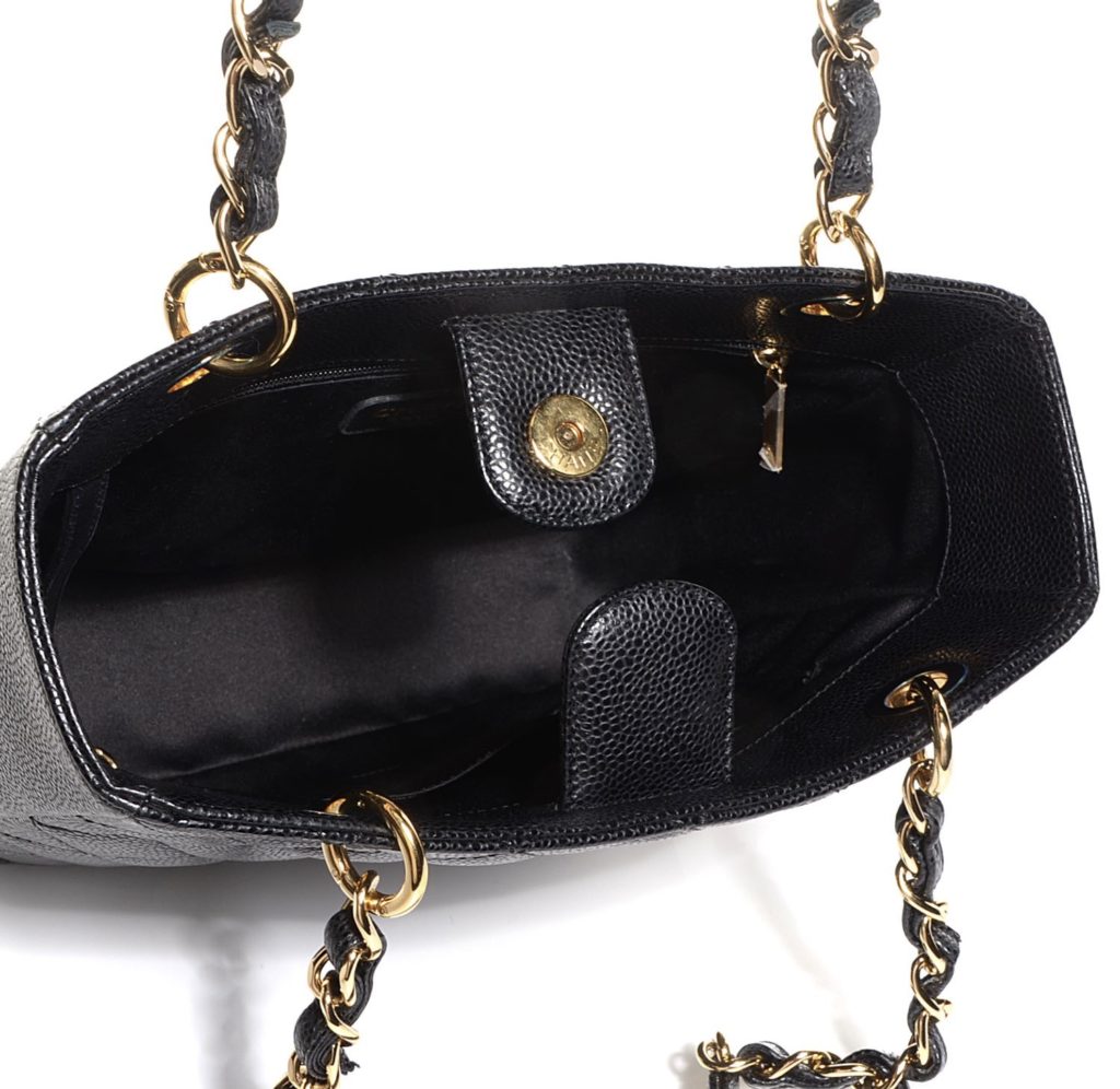 Chanel PST Black Caviar Petit Shopping Tote Bag