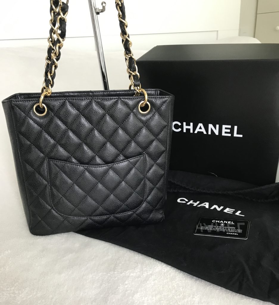 Chanel PST Black Caviar Petit Shopping Tote Bag