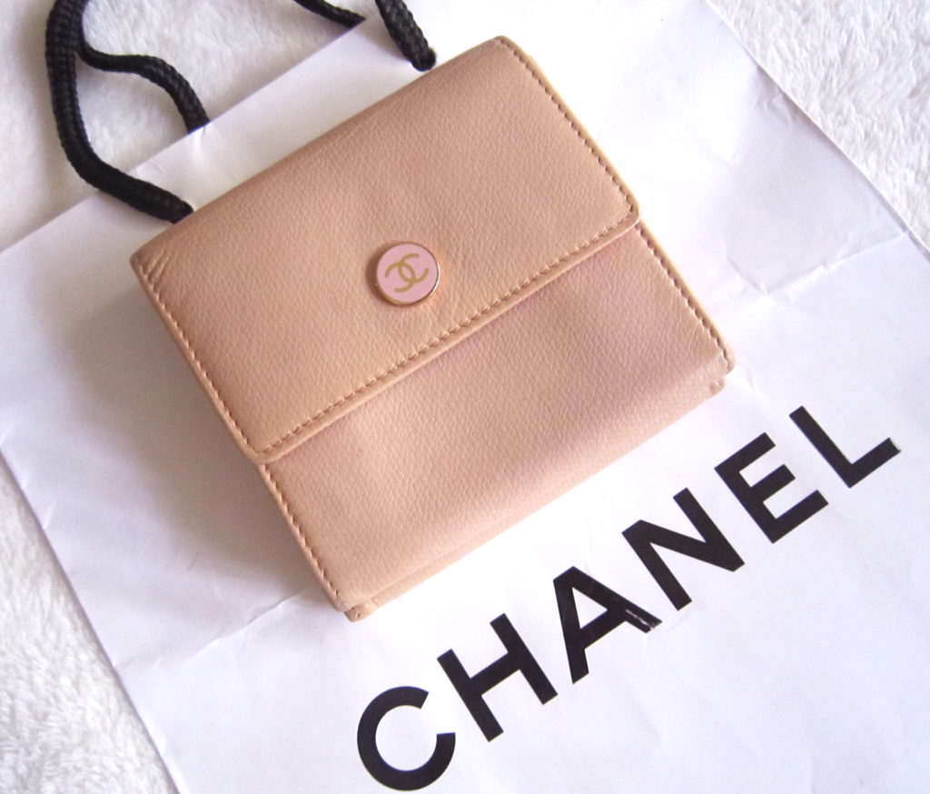 Chanel Pink Leather Gold Medallion French Bi-Fold Wallet