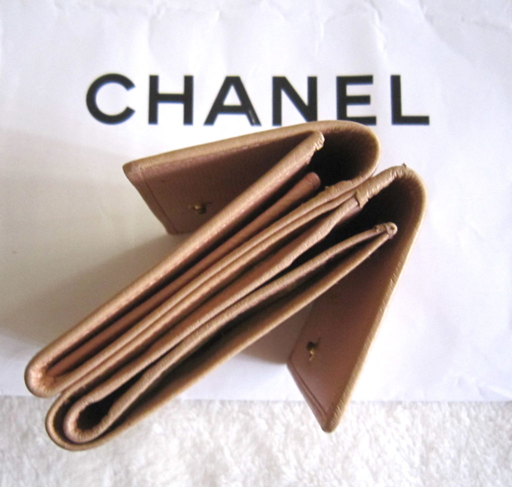 Chanel Pink Leather Gold Medallion French Bi-Fold Wallet