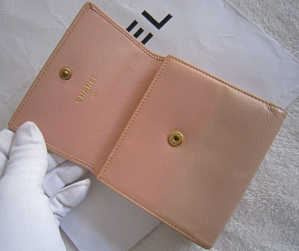 Chanel Pink Leather Gold Medallion French Bi-Fold Wallet