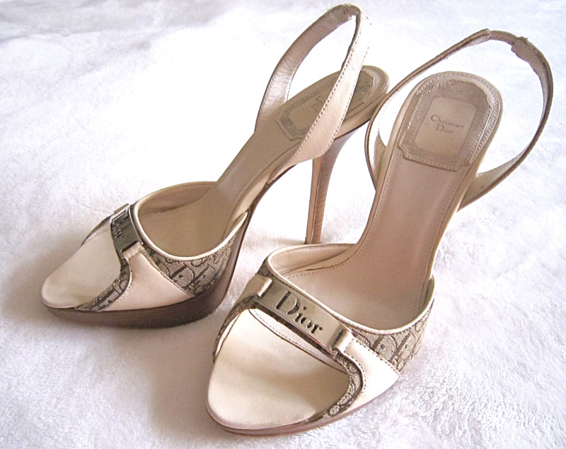 Christian Dior Platform Slingback Signature Sandals 34 1/2