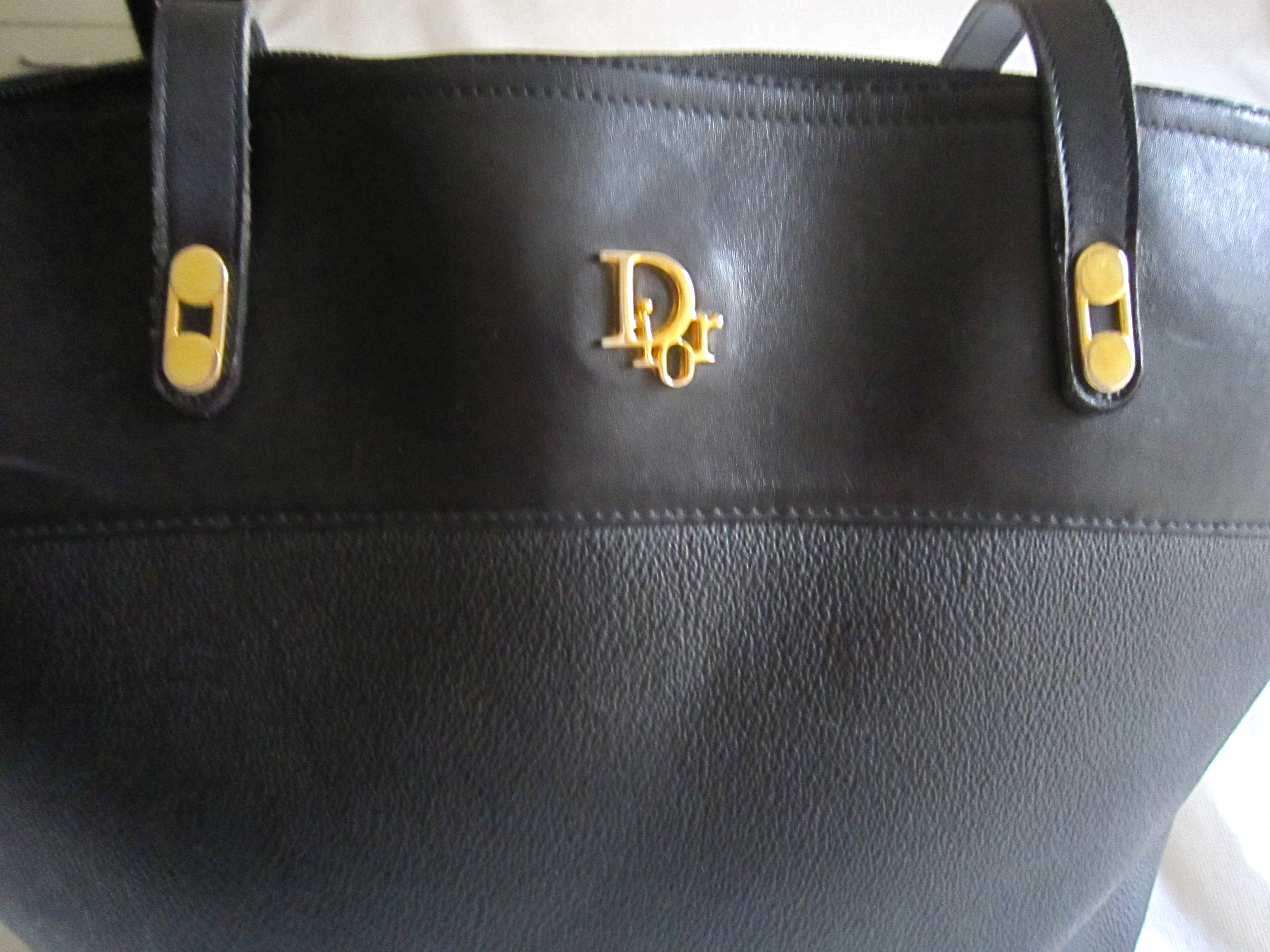 Christian Dior Vintage Leather Tote Bag