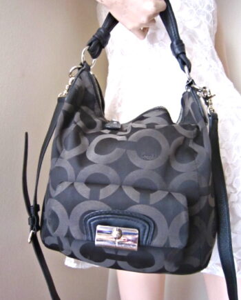 Coach Black Kristin Op Art Handbag