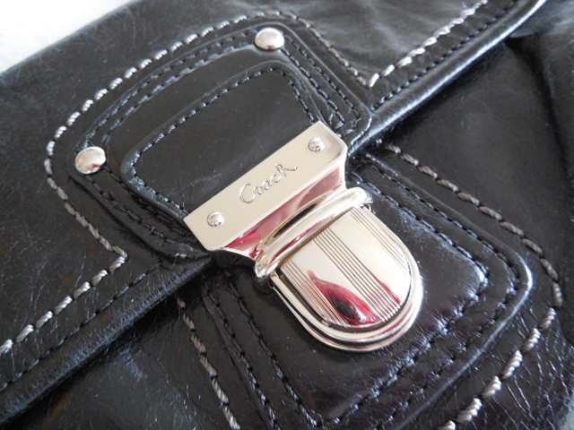 Coach Black Jacquard Leatherware Small Shoulder Bag | eBay