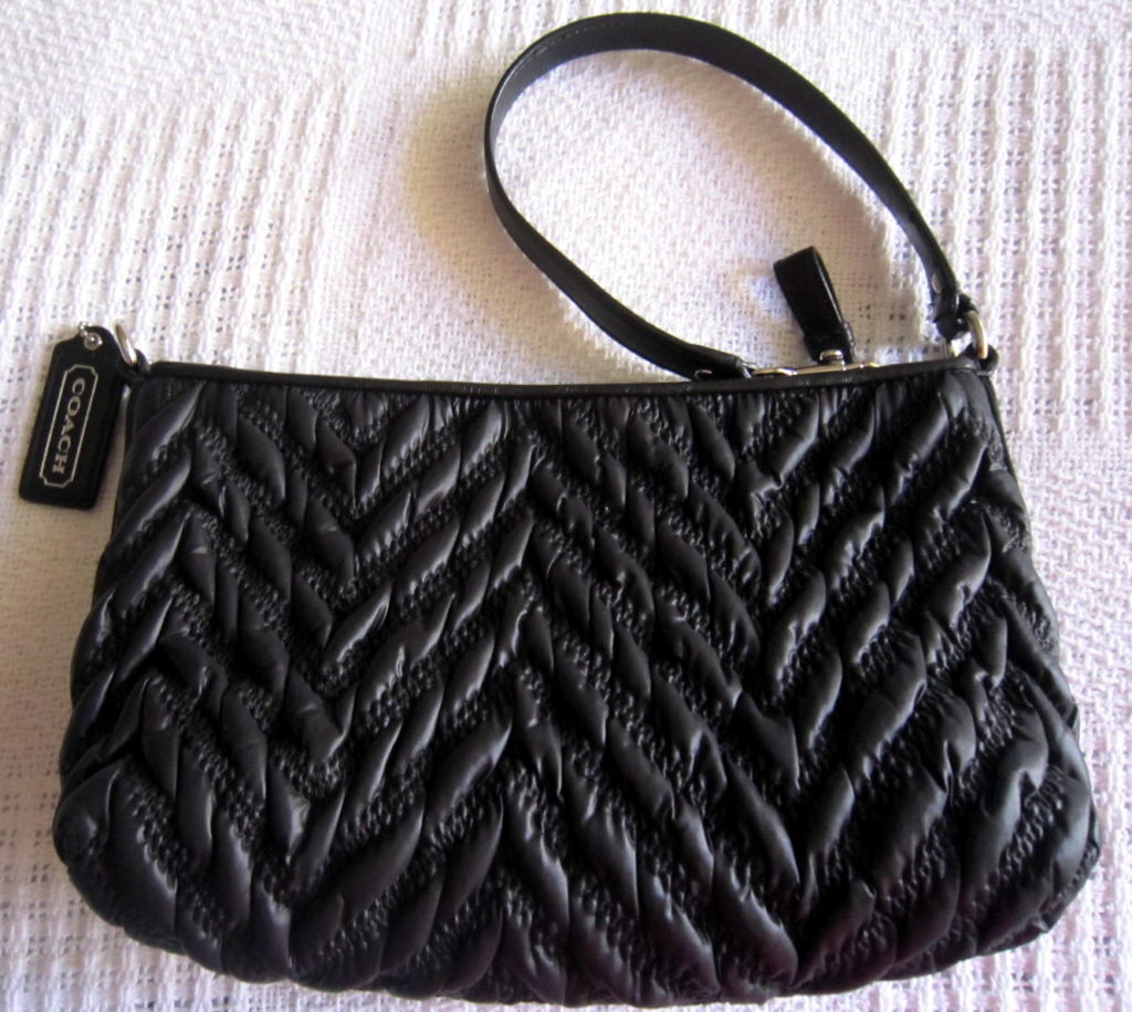 Coach Black Madison Gathered Handbag