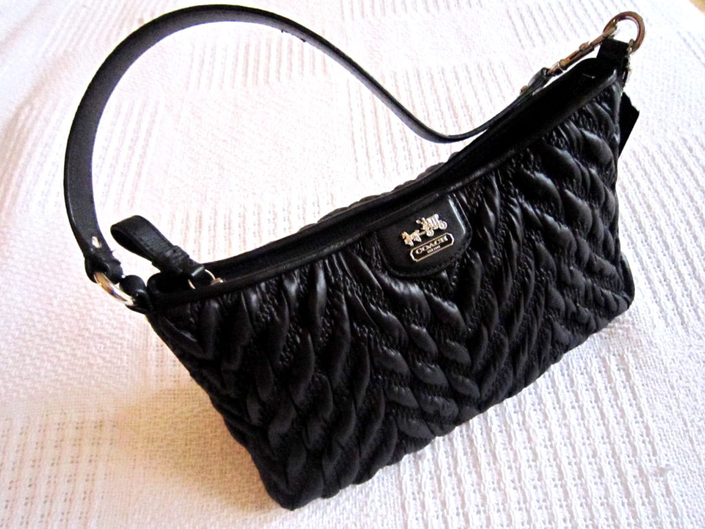 Coach Black Madison Gathered Handbag