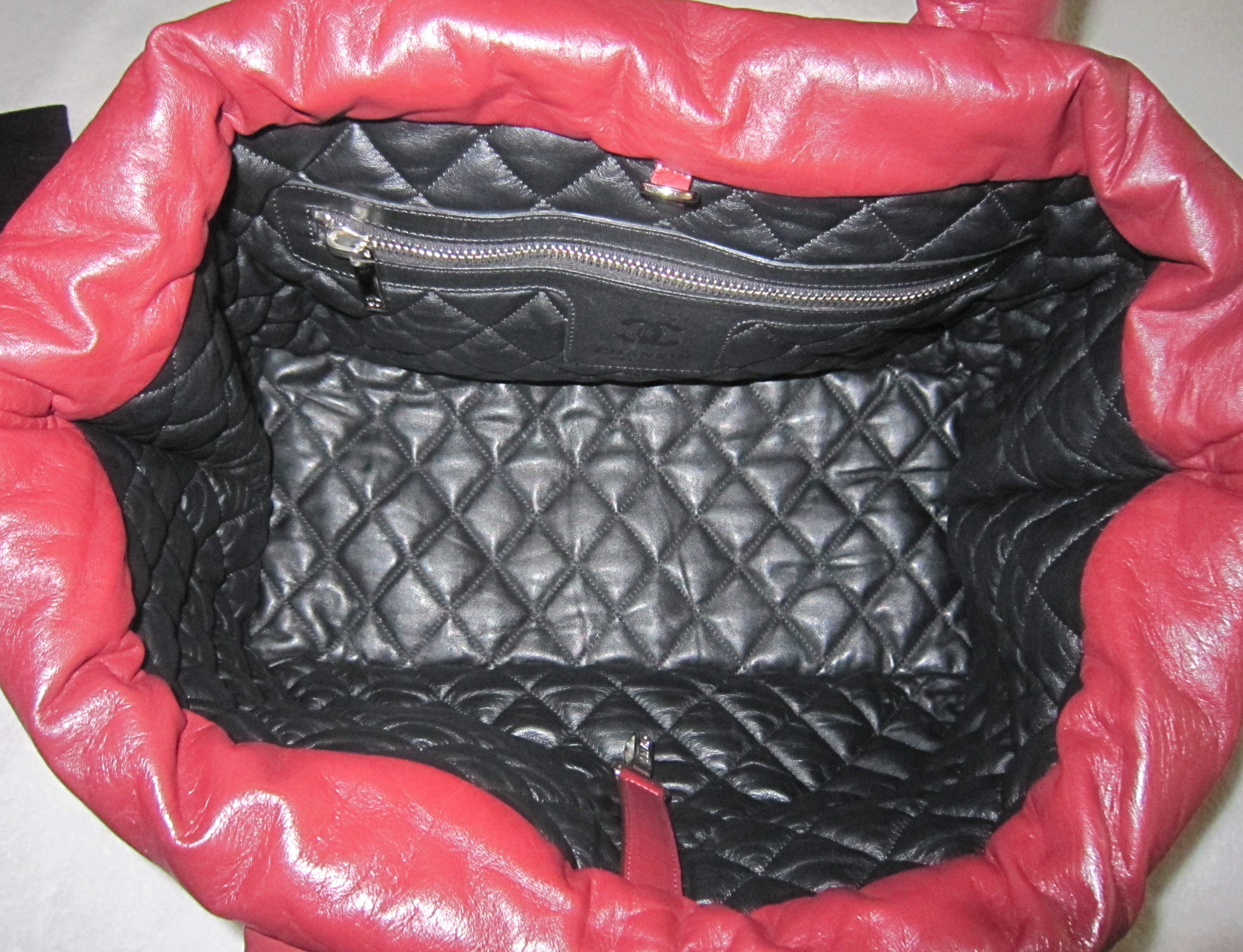 Chanel Coco Cocoon Burgundy/Black Lambskin Reversible Tote Bag