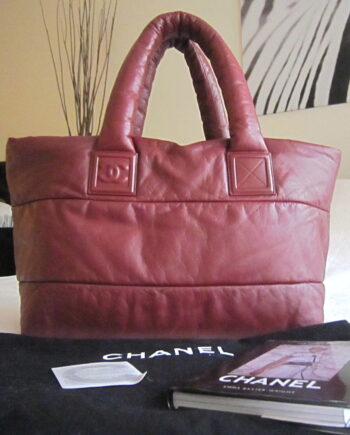 Chanel Coco Cocoon Burgundy/Black Lambskin Reversible Tote Bag