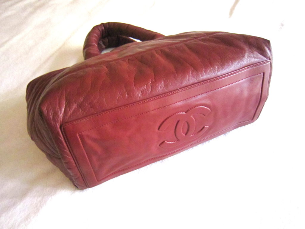 Chanel Coco Cocoon Burgundy/Black Lambskin Reversible Tote Bag