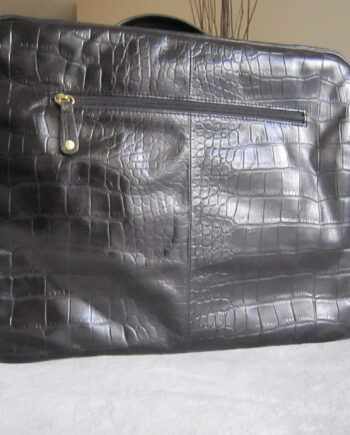 Danier Black Croc Leather Briefcase