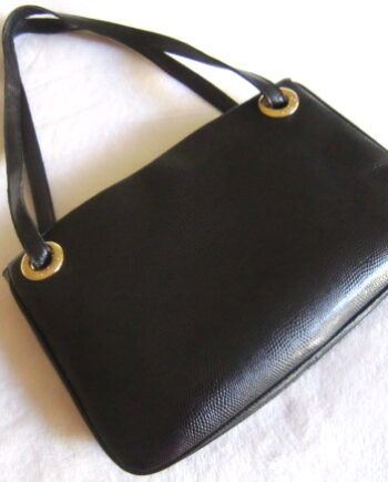 Desmo Black Snakeskin Leather Handbag