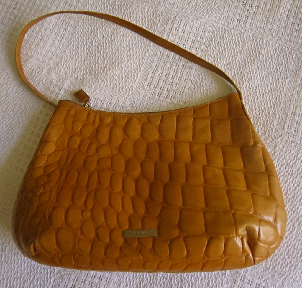 Desmo Yellow Croc Shoulder Bag