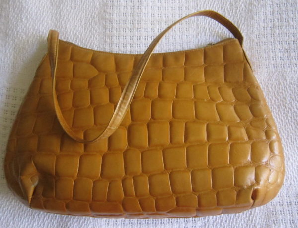 Desmo Yellow Croc Shoulder Bag