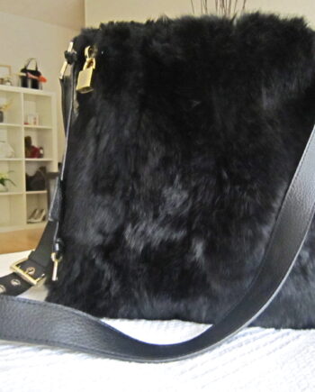 Di Piu Fur & Leather Messenger Bag