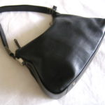 DISSONA Black Upper Leather Tote Bag Shoulder Purse Chain Straps