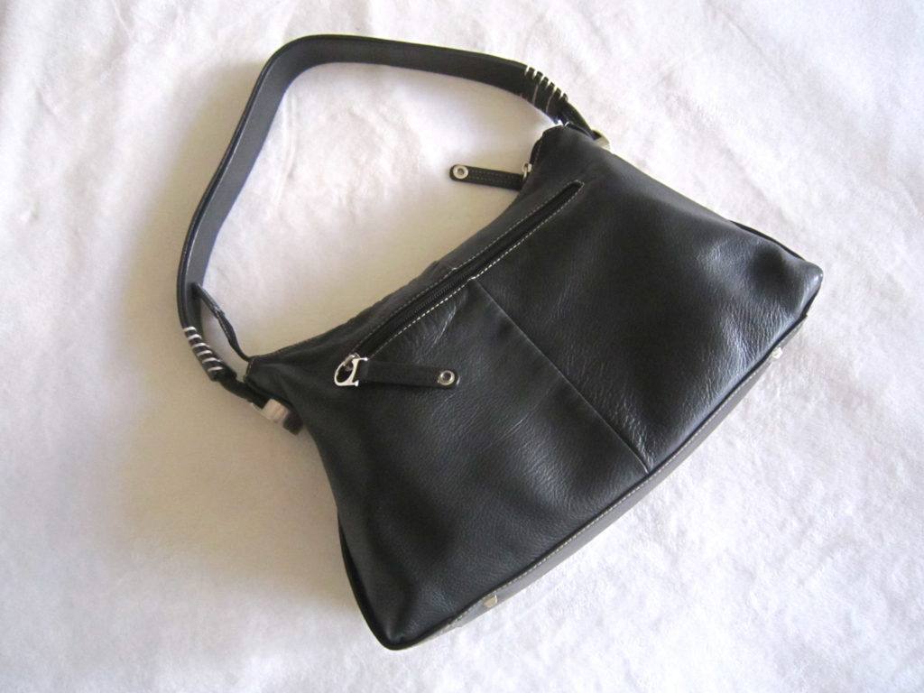 Dissona Black Leather Hobo Bag