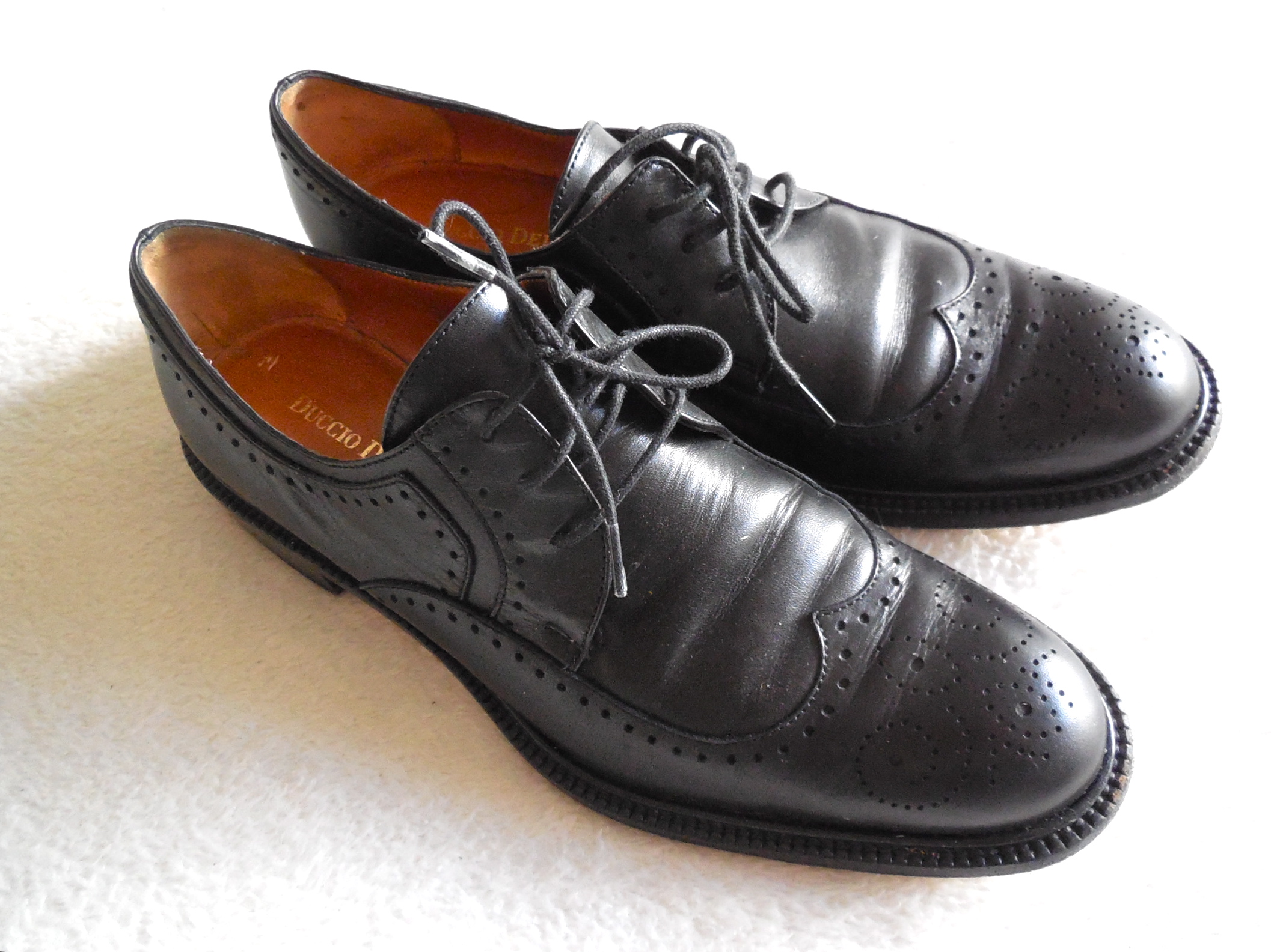 Duccio Del Duca Milano Black Leather Oxford Shoes / Size 36.5