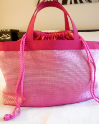 Escada Tropical Punch Woven Beach Tote