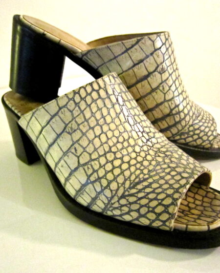 FREE LANCE White Snakeskin Mules