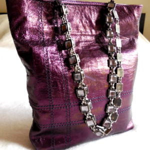 Facondini Purple Leather Handbag