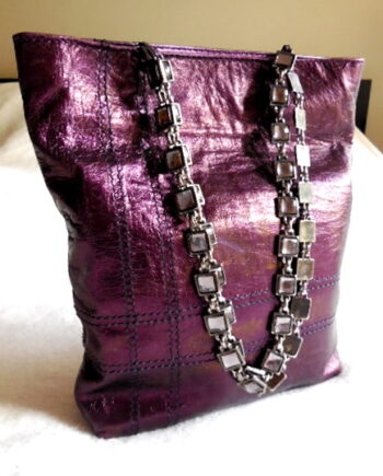 Facondini Purple Leather Handbag