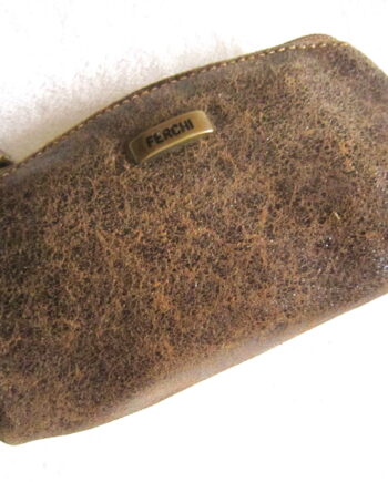 Ferchi Brown Leather Accessories Pouch