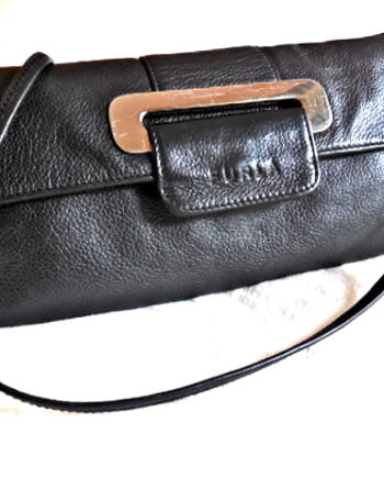 Furla Black Leather Clutch