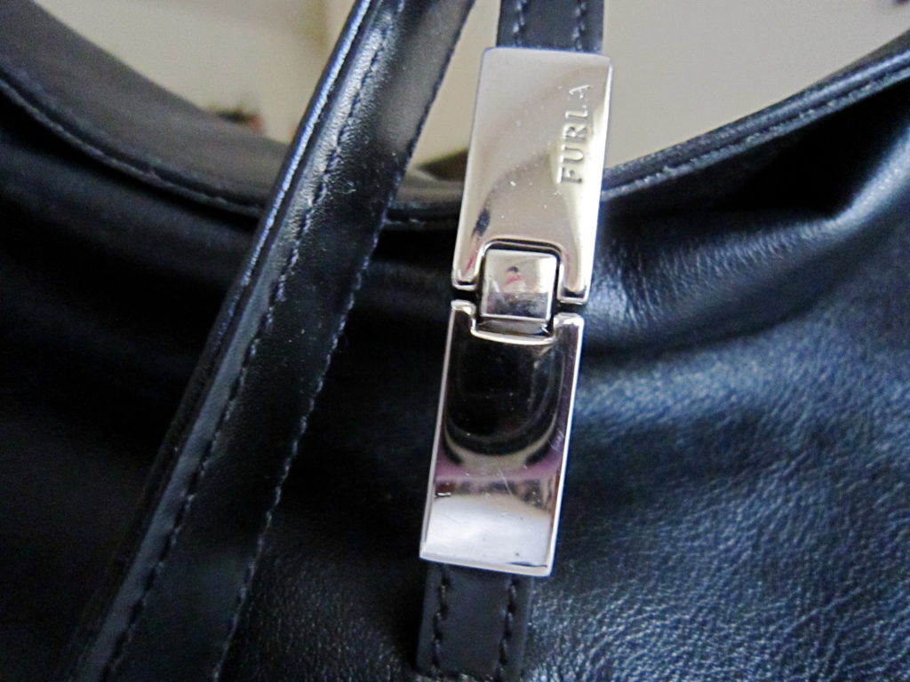 Furla Black Leather Hobo Bag