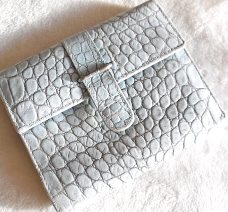 Furla Light Blue Croc Bi-Fold Wallet